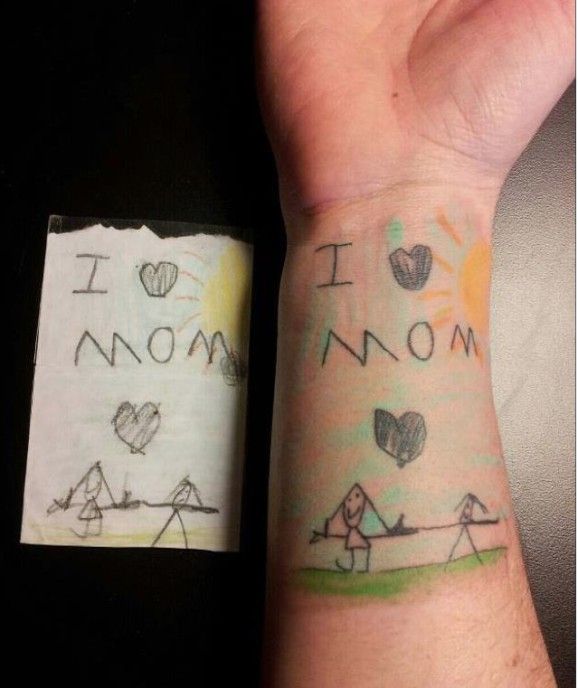Se faire tatouer le dessin de son enfant
